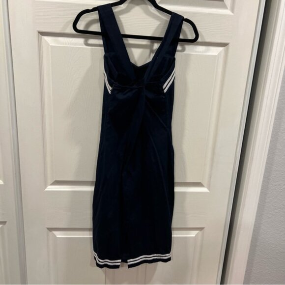 Dancing Days Banned Apparel Retro Nautical Sailor Pencil Dress Navy Blue XS - Picture 9 of 12
